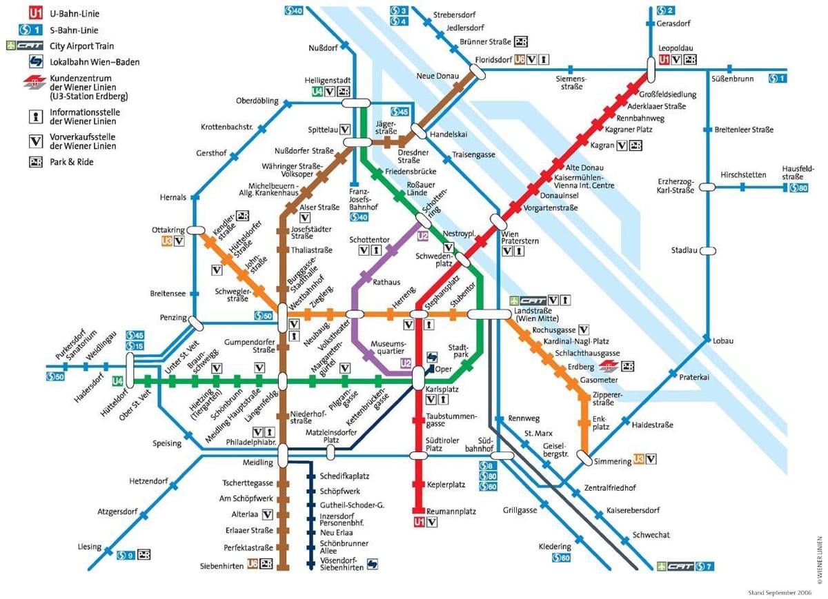 Vienna metro map اندازه کامل
