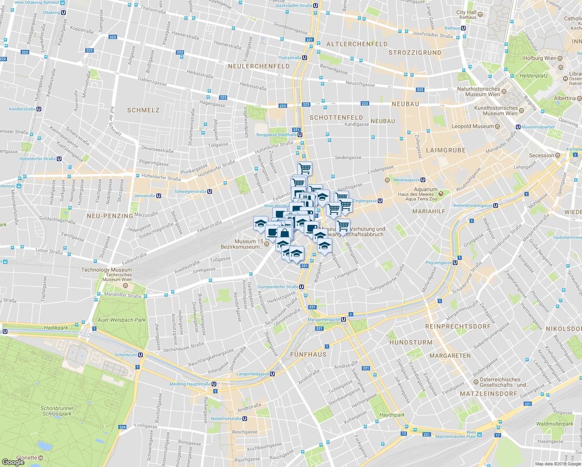 نقشه mariahilferstrasse