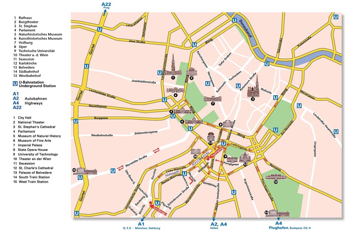 ringstrasse نقشه