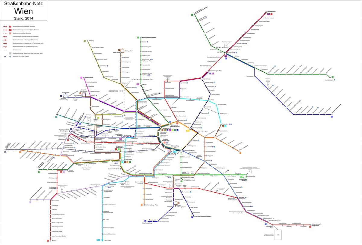 وین strassenbahn نقشه