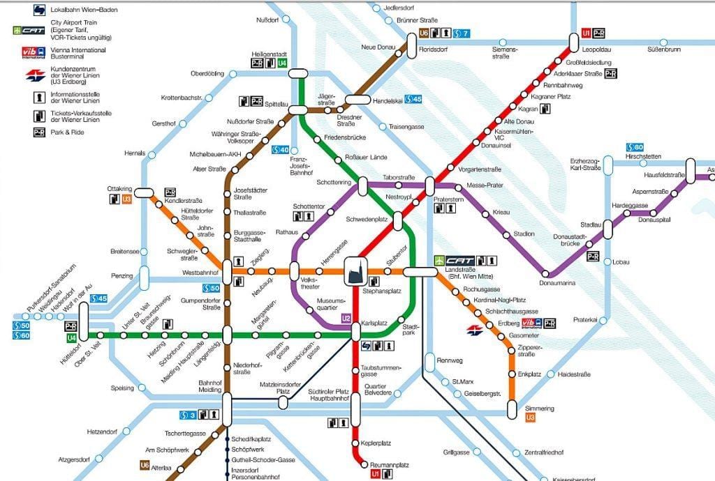 Wien نقشه مترو