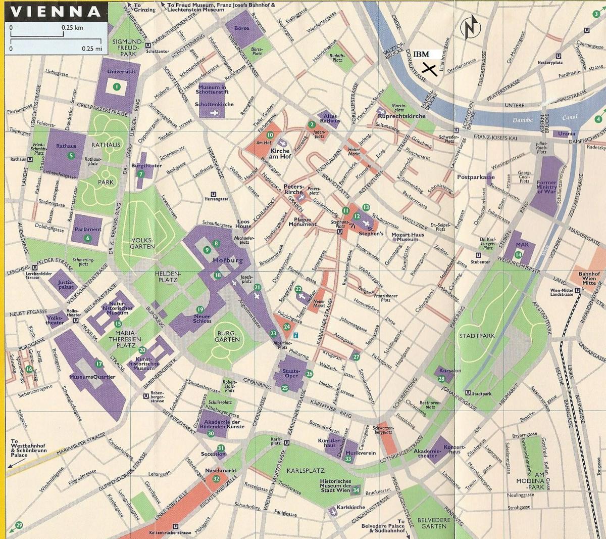 نقشه از فروشگاه های بزرگ در وین 