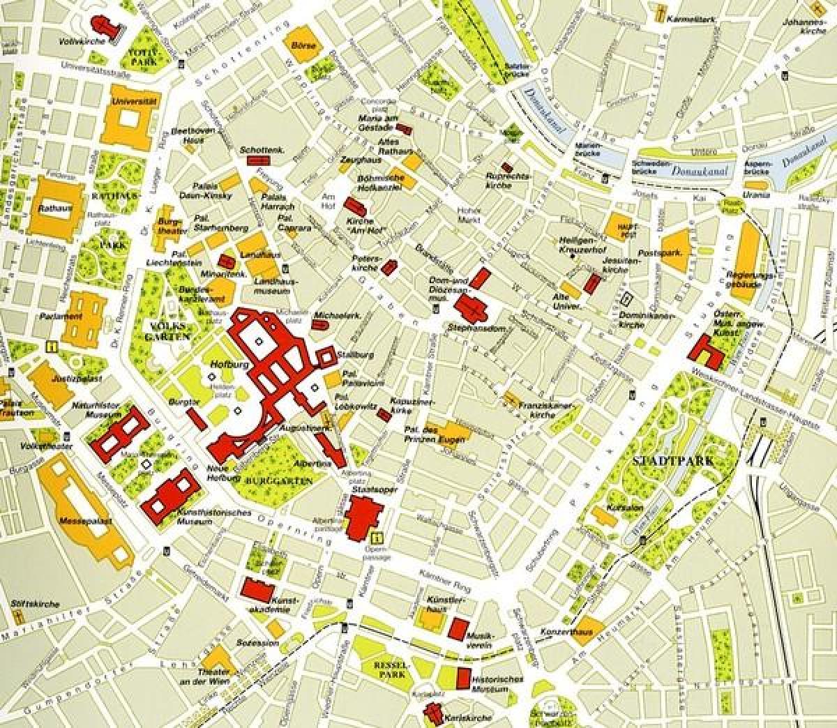 وین مرکز تاریخی نقشه
