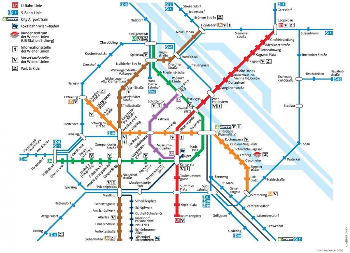 Vienna metro map اندازه کامل