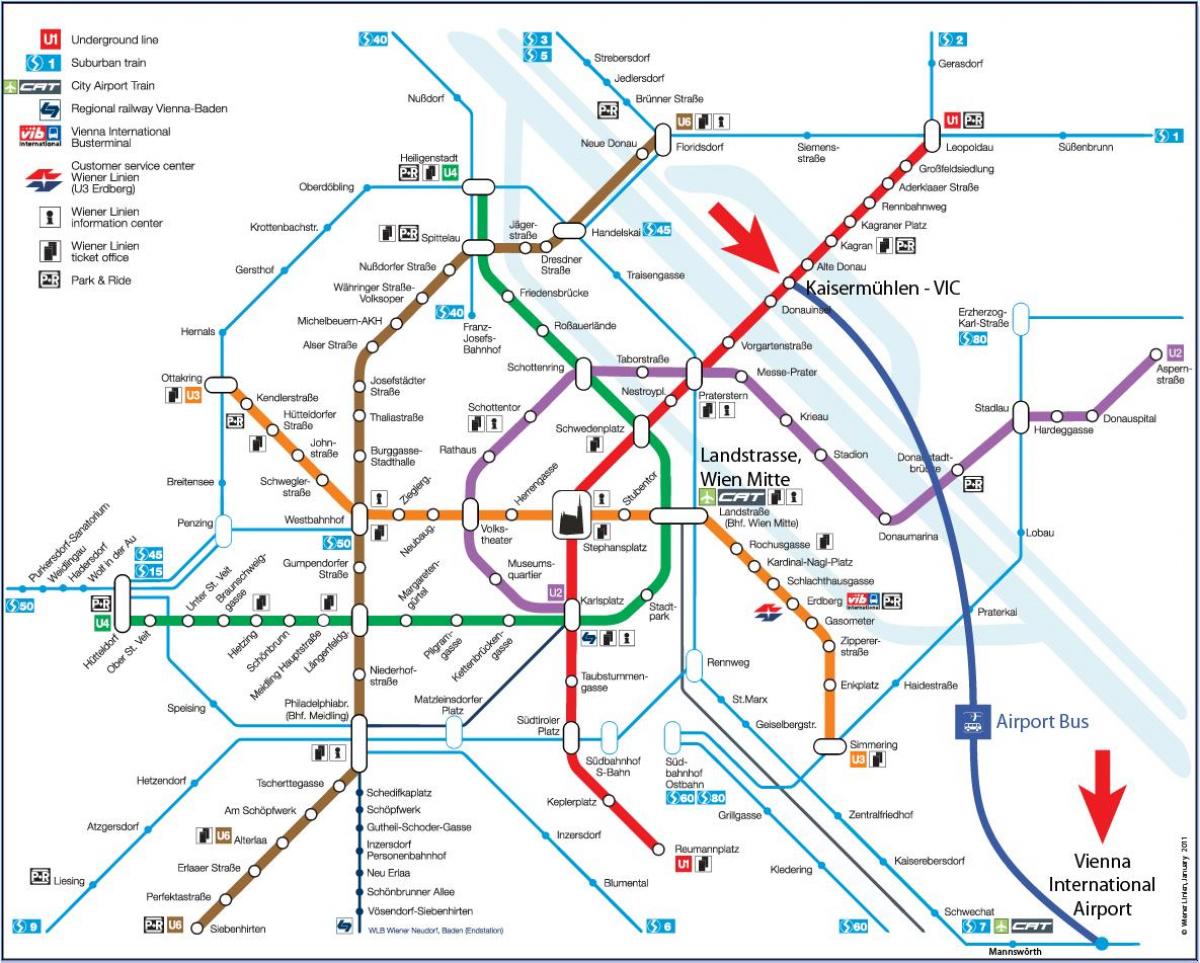 نقشه از وین s7 قطار
