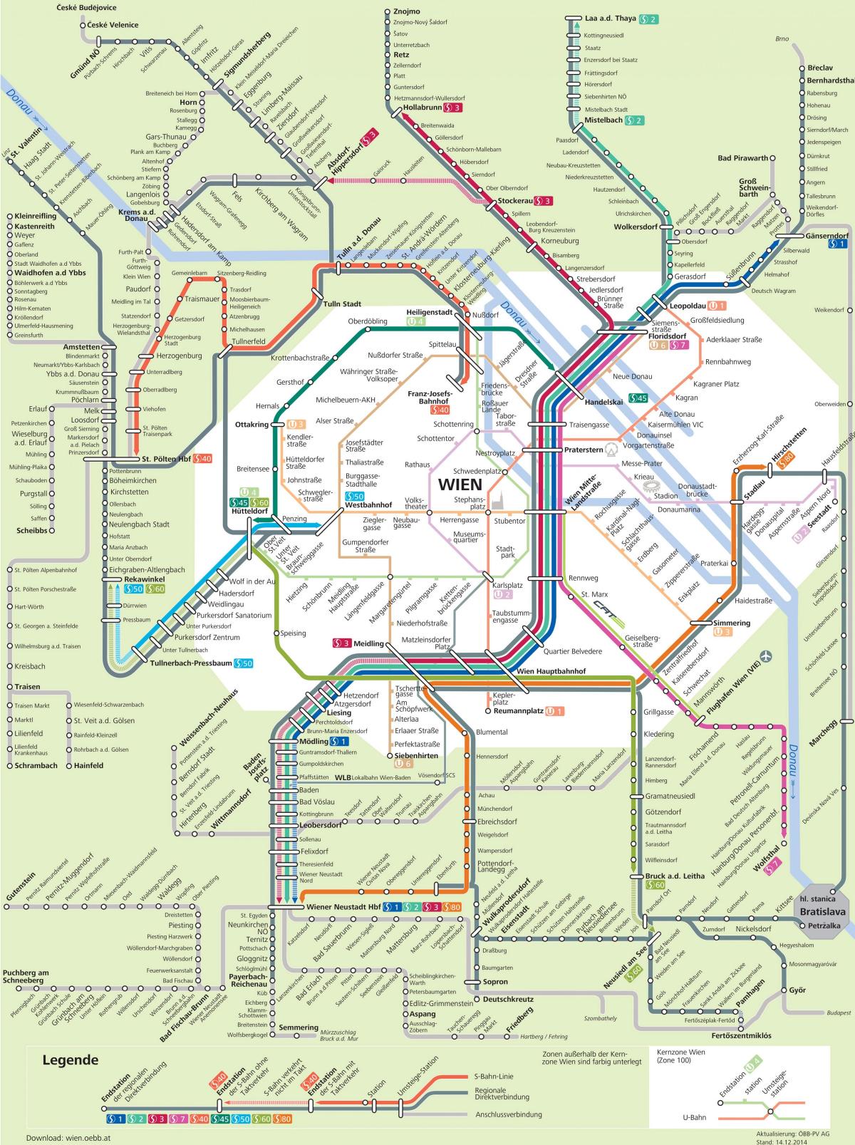 نقشه از وین s7 مسیر