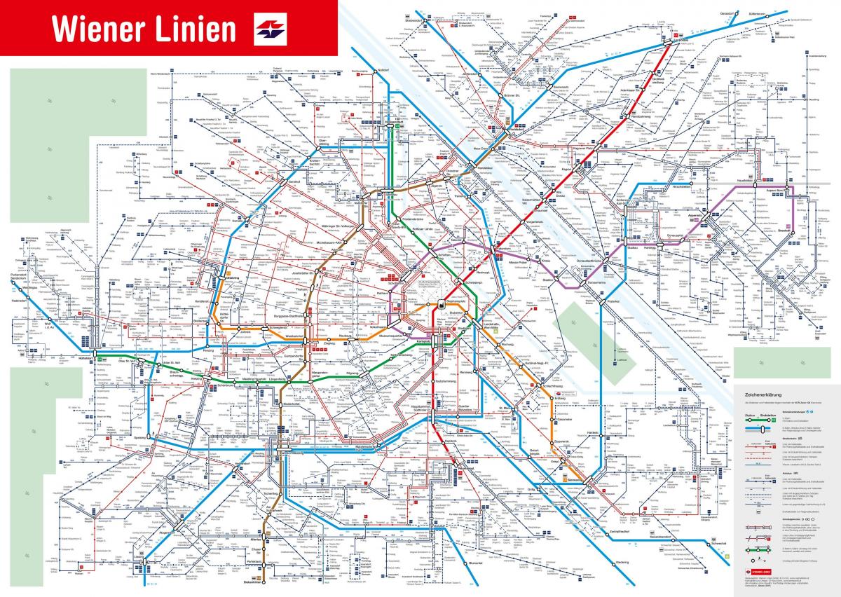 نقشه از وین سیستم حمل و نقل عمومی