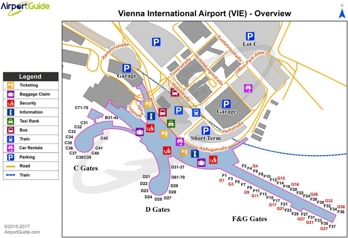 نقشه از وین فرودگاه مقصد