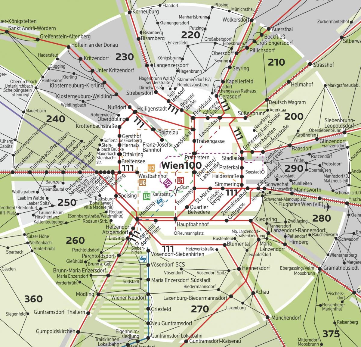 Wien منطقه 100 نقشه