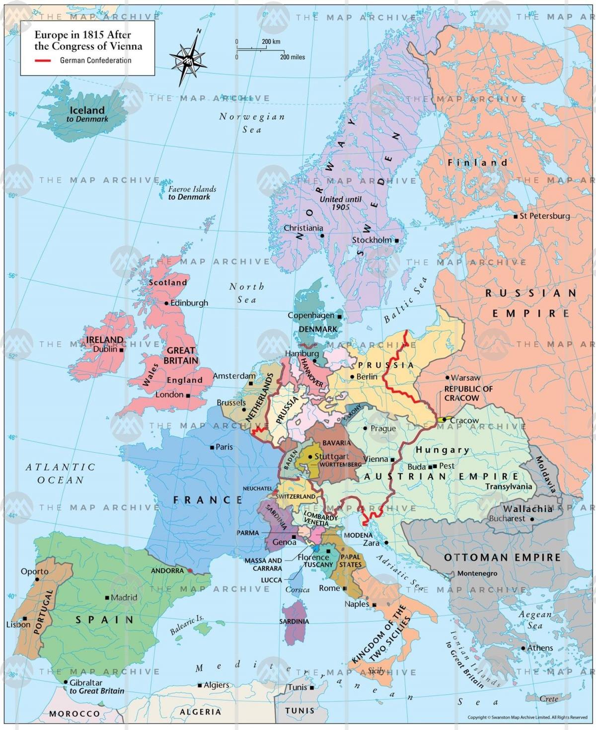 وین اتریش نقشه اروپا