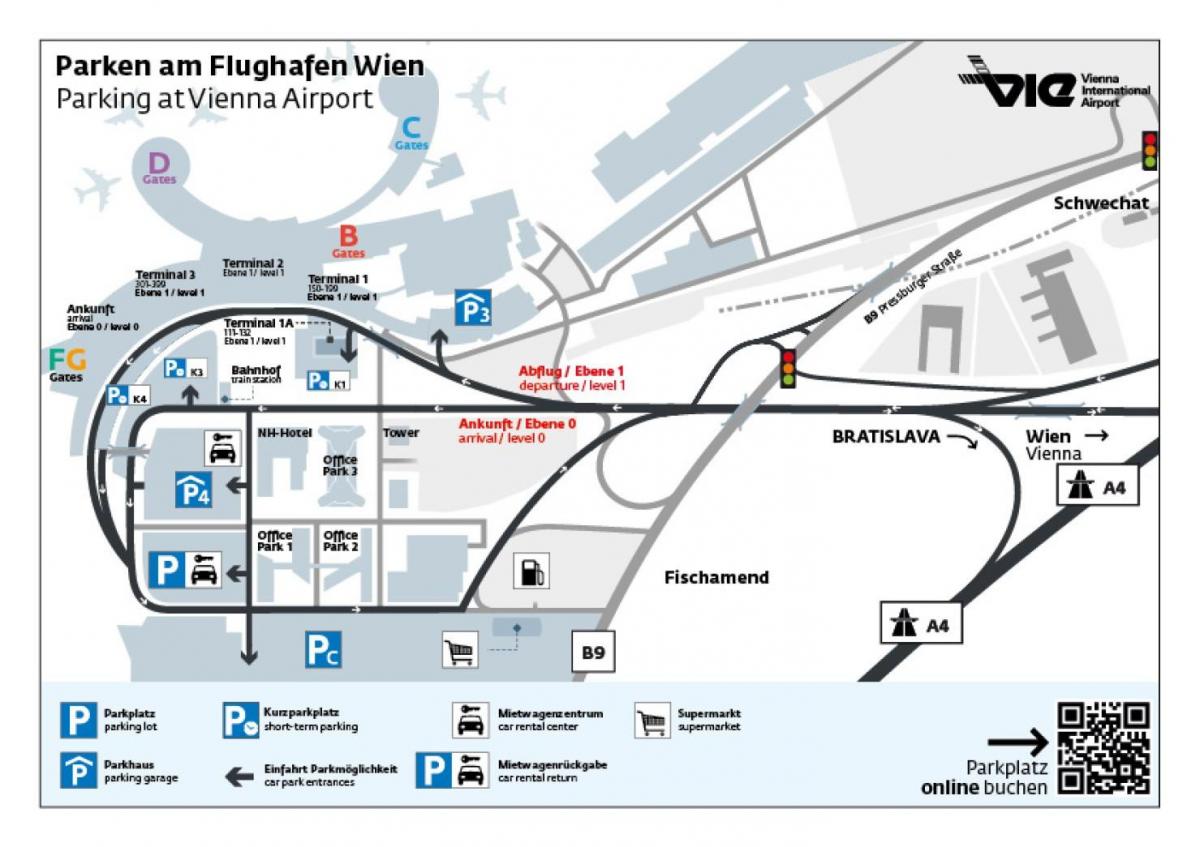 نقشه پارکینگ فرودگاه وین