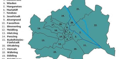 Wien نقشه مناطق